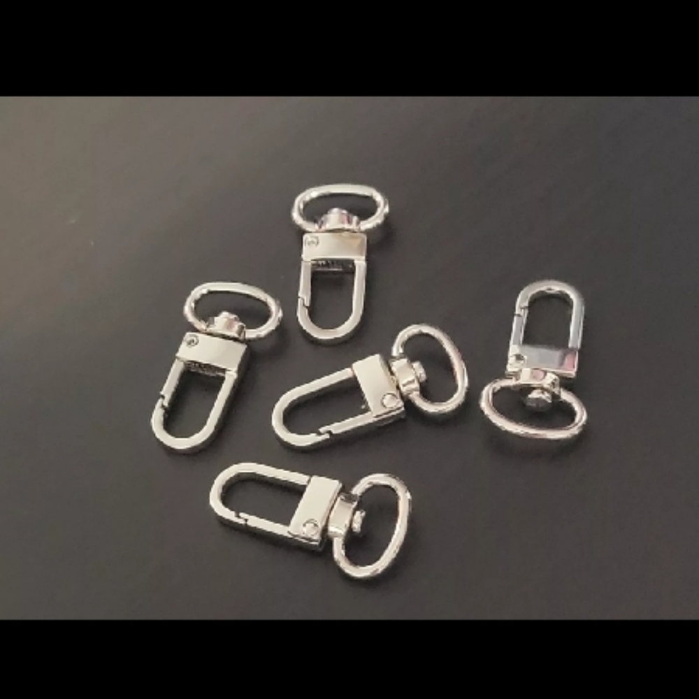 5x pieces Silver Swivel Clasp Set Silver Chrome